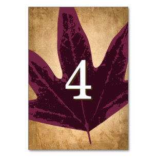 Rustic Fall Wedding Theme   Table Card Numbers