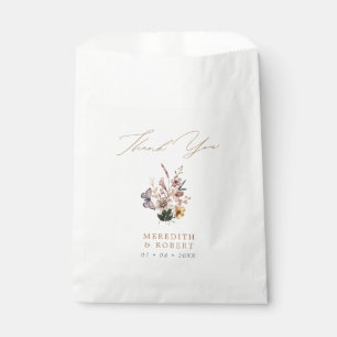 Rustic Fall Wildflower Bouquet Wedding Favour Bag