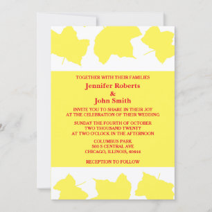 Rustic Fall Yellow Maple Leaf Colourful Boho 2024 Invitation