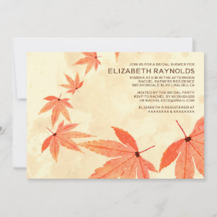 Rustic Falling Leaves Bridal Shower Invitations
