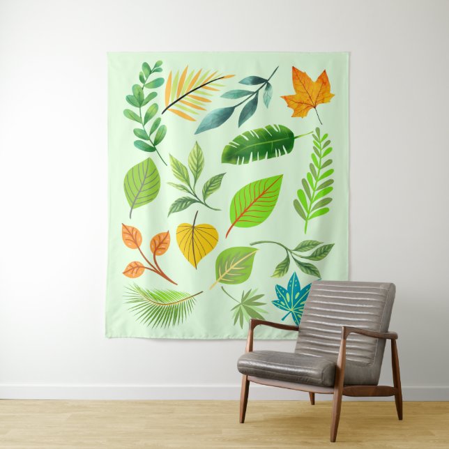 Rustic Falling Leaves - FarmHouse Botanical Garden Tapestry (In Situ)