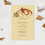 Rustic Falling Leaves Golden Fall Wedding Programs<br><div class="desc">Fall themed wedding ceremony program design with golden yellow background features elegant scrolls and leaves in autumn colors Personalize the custom text for your bridal party,  ceremony information,  and thank you message. Note: these text weight paper programs arrive flat and require folding to assemble.</div>