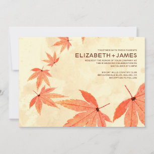 Rustic Falling Leaves Wedding Invitations