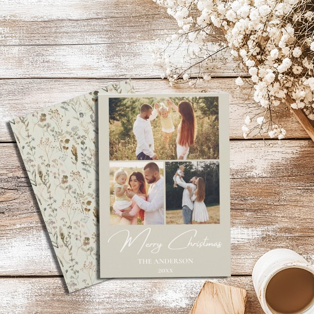 Rustic Family Christmas Card | Photo Collage (Creator Uploaded)