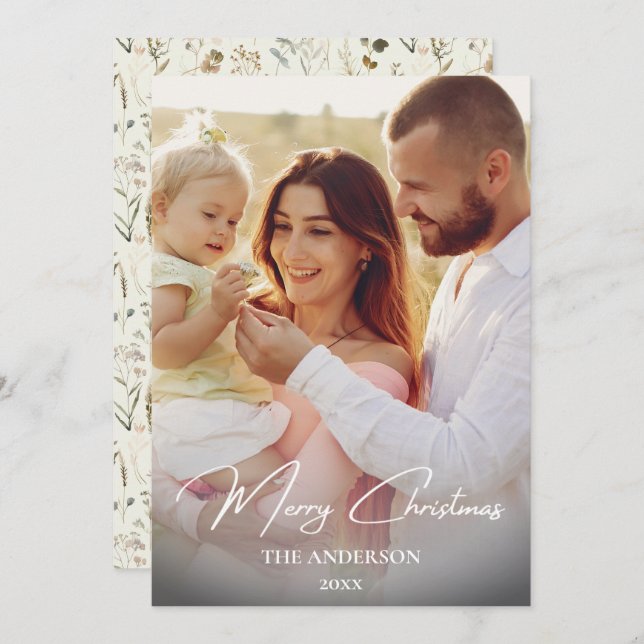 Rustic Family Christmas Card | Photo Collage (Front/Back)