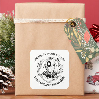 Rustic Family Farm Farmhouse Organic Fresh Eggs  Square Sticker