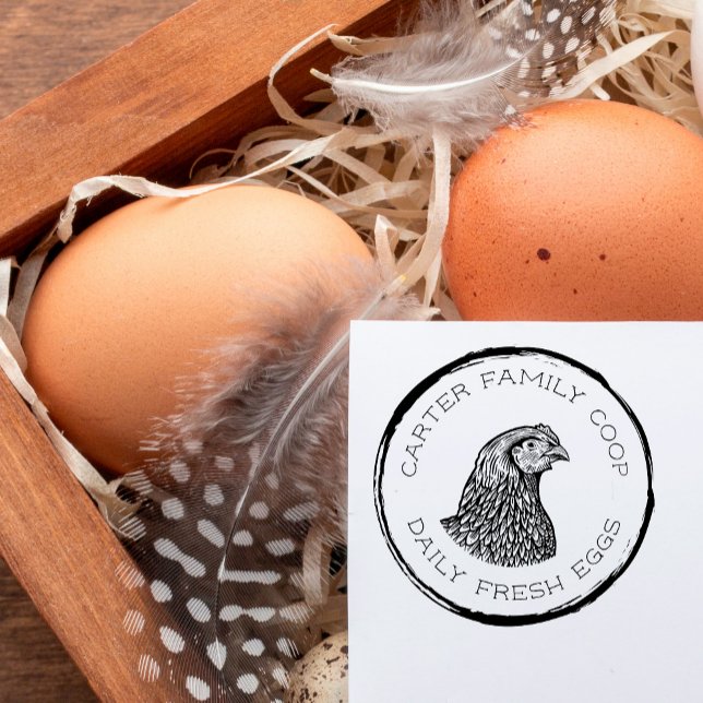 Rustic Family Farm Fresh Egg Carton Self-inking Stamp (Creator Uploaded)