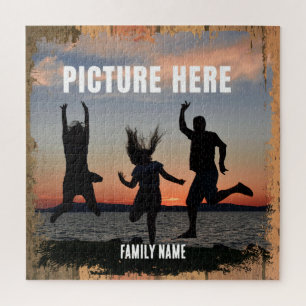 RUSTIC FAMILY HAPPY MOMENTS PHOTO MEMORIES JIGSAW PUZZLE