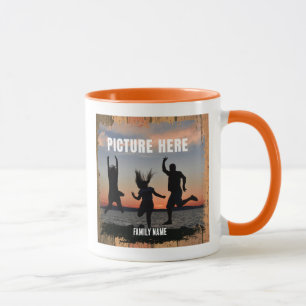 RUSTIC FAMILY HAPPY MOMENTS PHOTO MEMORIES MUG