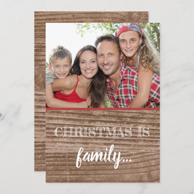 Rustic Family Love Modern Christmas Holiday Invitation (Front/Back)