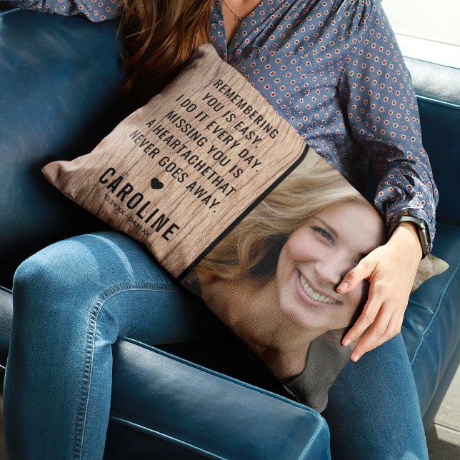 Rustic Family Memorial Photo Accent Pillow (Creator Uploaded)