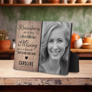 Rustic Family Memorial Photo Keepsake Plaque