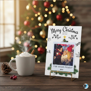 Rustic Family Photo Christmas Tree farm Holiday Card