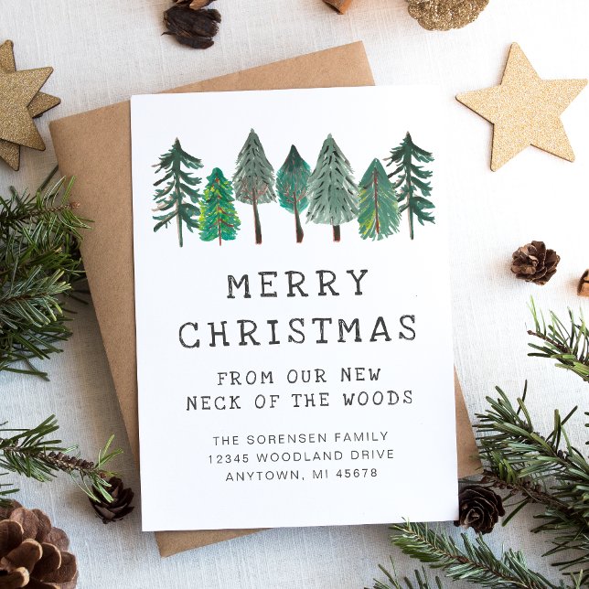 Rustic Family Photo Merry Christmas Moving Announcement (Creator Uploaded)