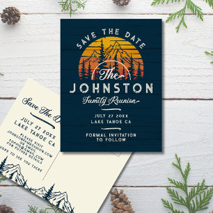 Rustic Family Reunion Save the Date Retro Sunset Postcard