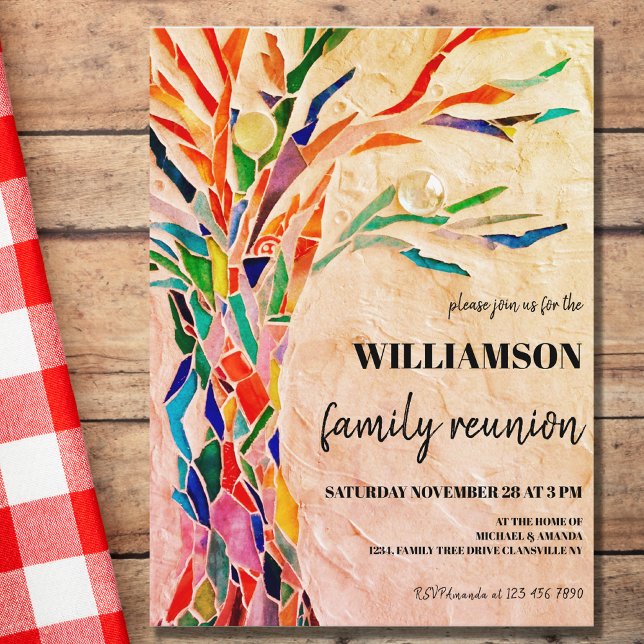 Rustic Family Tree Family Reunion Invitation Postcard (Creator Uploaded)