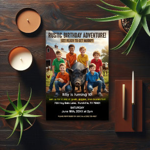 Rustic Farm Birthday Party Invitation