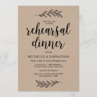 Rustic Farm Brown Kraft, Rehearsal Dinner