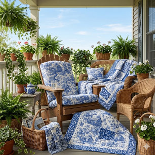 Rustic Farm Countryside Barn Toile Vintage French  Fabric