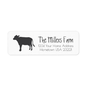 Rustic Farm Cow Return Address Label