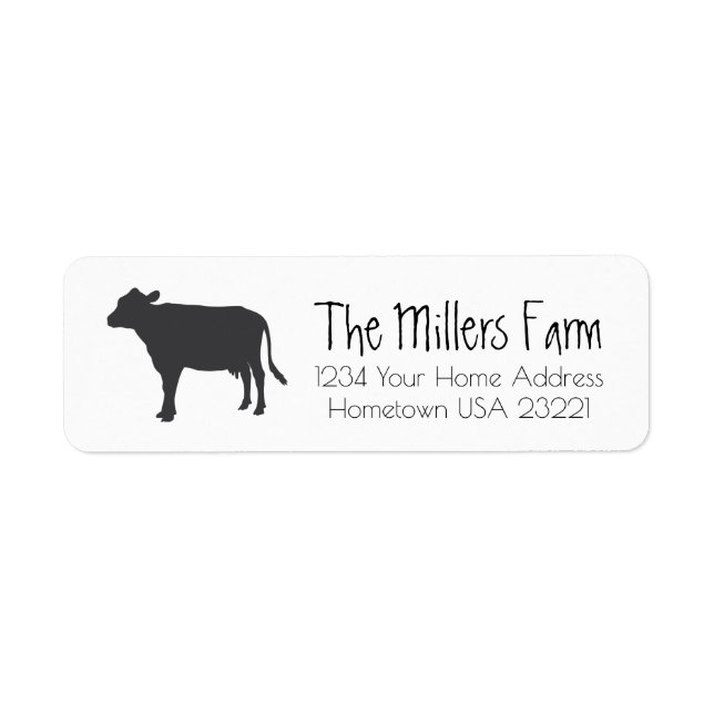Rustic Farm Cow Return Address Return Address Label (Front)