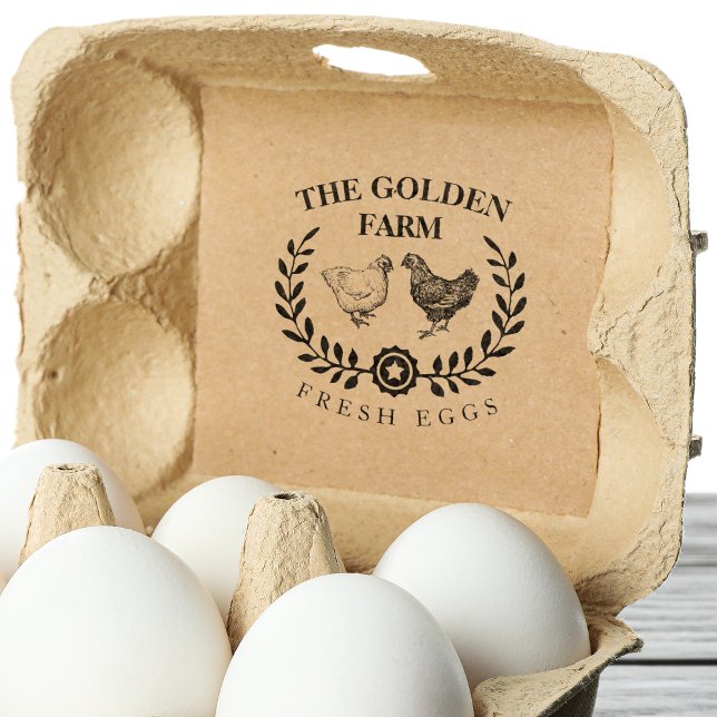 Rustic Farm Fresh Eggs Business Rubber Stamp (Creator Uploaded)