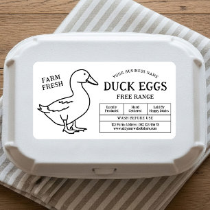 Rustic Farm Fresh Eggs Carton Label Duck Hen
