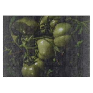 Rustic Farm Fresh Green Tomatoes Moody Photo Cutting Board