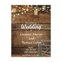 Rustic Farm Gate Save the Date Postcard
