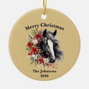 Rustic Farm Horse Christimas Photo Ornament