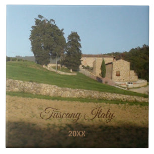 Rustic farm house Tuscany Italy photo Ceramic Tile