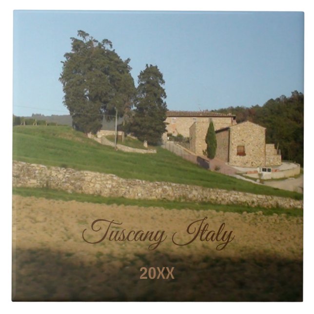 Rustic farm house Tuscany Italy photo Ceramic Tile (Front)