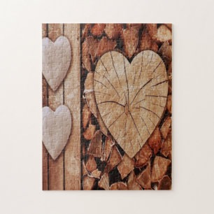 Rustic Farm House Wood Heart Love Jigsaw Puzzle