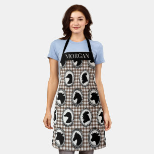 Rustic Farm Kitchen Barnyard Gingham Black & Mocha Apron