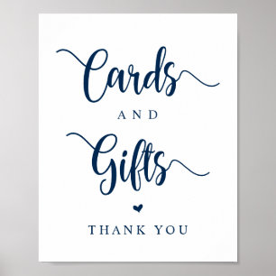 Rustic Farm, Navy Blue, Wedding Cards and Gifts Poster