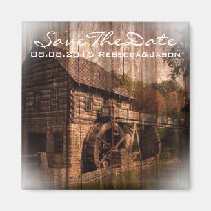 rustic farm old barn country mill wedding magnet