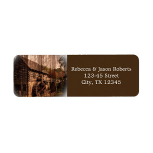 rustic farm old barn country mill wedding return address label