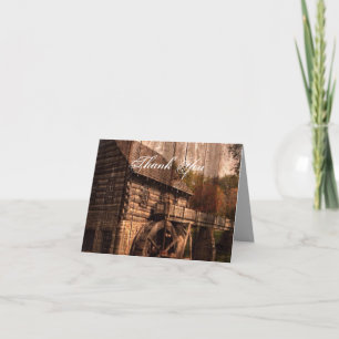 rustic farm old barn country mill wedding thank you card