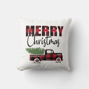 Rustic Farm Truck Christmas Home Decor Cushion