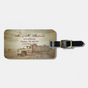 Rustic Farm Truck Western Country Wedding Luggage Tag