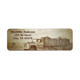 Rustic Farm Truck Western Country Wedding Return Address Label