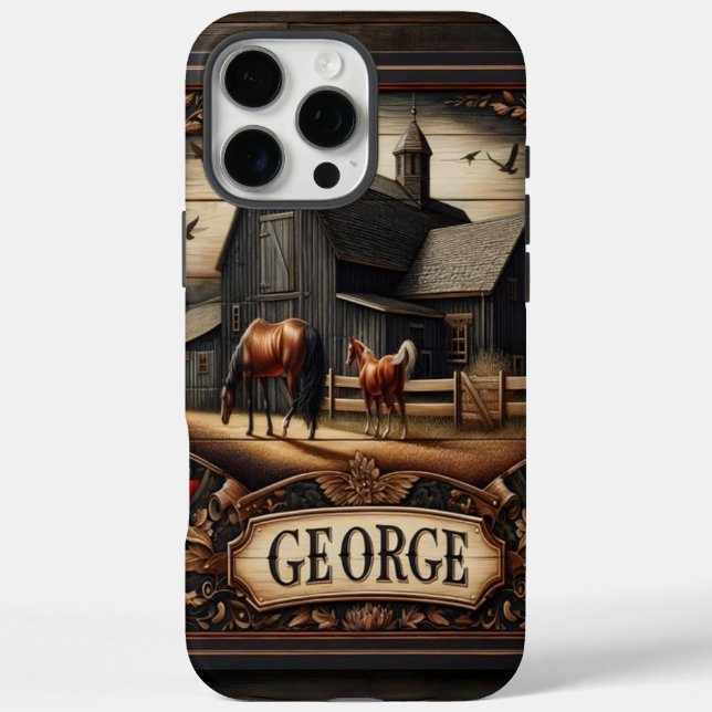 Rustic Farm With Horses Case-Mate iPhone Case (Back)