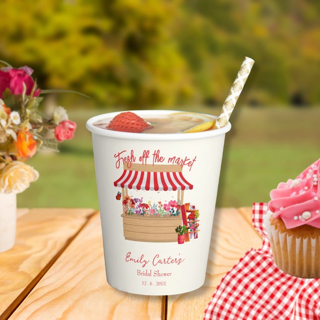 Rustic Farmer's Fresh off the Market Bridal Shower Paper Cups (Creator Uploaded)