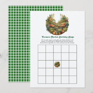 Rustic Farmers Market Birthday Bingo Game Invitation
