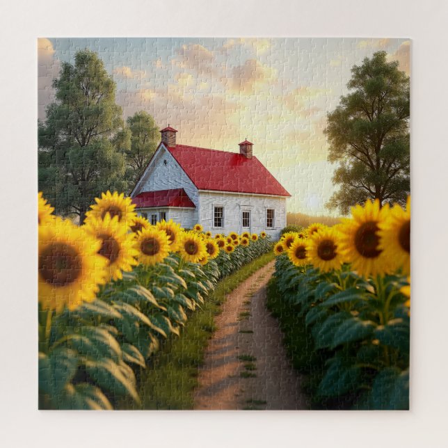 Rustic Farmhouse at Sunrise Jigsaw Puzzle (Vertical)
