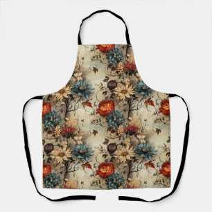 Rustic Farmhouse Autumn Pumpkin Floral Apron