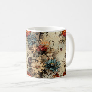 Rustic Farmhouse Autumn Pumpkin Floral Coffee Mug