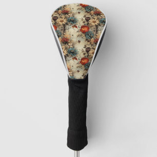 Rustic Farmhouse Autumn Pumpkin Floral Golf Head Cover