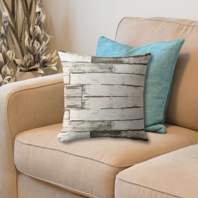 rustic farmhouse barn beige grey white wood grain cushion (rustic farmhouse barn beige grey white wood grain throw pillow)