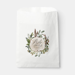 Rustic farmhouse barn botanical baby shower favour bag